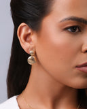 Brinco Balanço Redondo Frisado Banhado a Ouro 18K