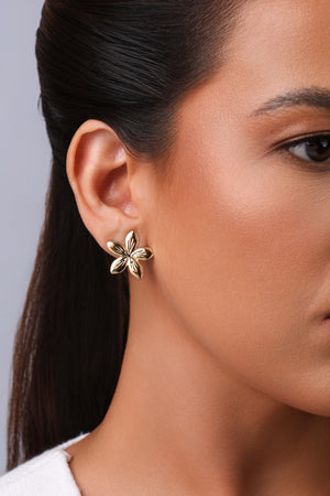 Brinco Flor 2.0 cm Banhado a Ouro 18K