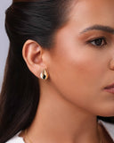 Brinco Gota Abaulada Lisa 1.5 cm Banhado a Ouro 18K