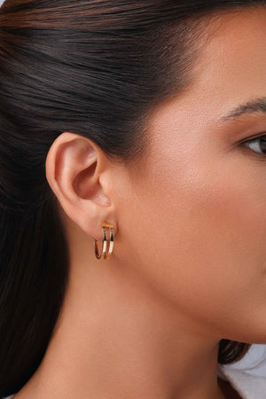 Brinco Argola Vazada Lisa 2.0 cm Banhado a Ouro 18K
