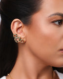 Ear Cuff Orgânico Vazado Liso Banhado a Ouro 18K