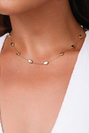 Choker Elos Ovais Lisos Banhado a Ouro 18K