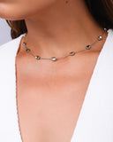 Choker Elos Ovais Lisos Ródio Branco
