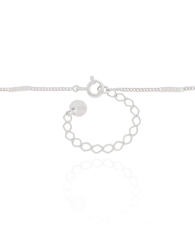 Colar Grumet Achatada Retângulo Vazado Liso Ródio Branco - 40 cm