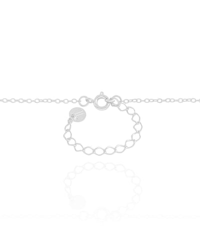 Colar Elos Pingente Redondo Frisado 17 mm Ródio Branco - 45 cm