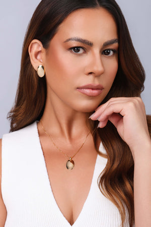 Gargantilha Veneziana Oval Liso Banhado a Ouro 18K - 45 cm