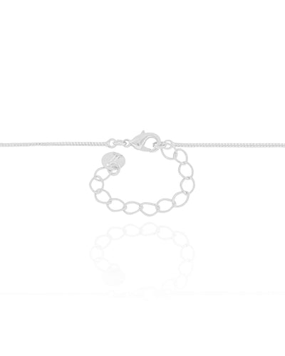 Colar Veneziana Oval Liso Ródio Branco - 45 cm