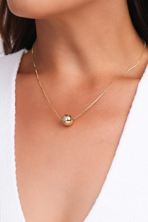 Gargantilha Veneziana Bola Lisa 12 mm Banhado a Ouro 18K - 45 cm