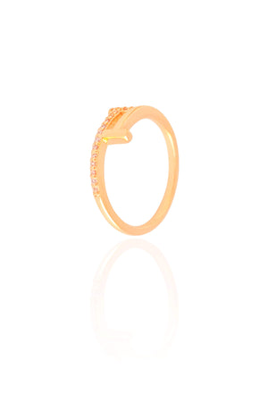 Anel T Cravejado Cristal Tamanho 21 Banhado a Ouro 18K