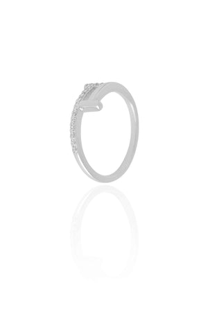 Anel T Cravejado Cristal Tamanho 21 Ródio Branco