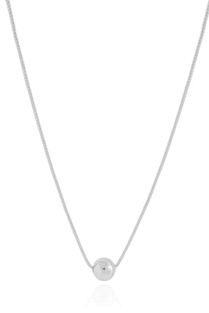 Gargantilha Veneziana Bola Lisa 8 mm Ródio Branco - 40 cm