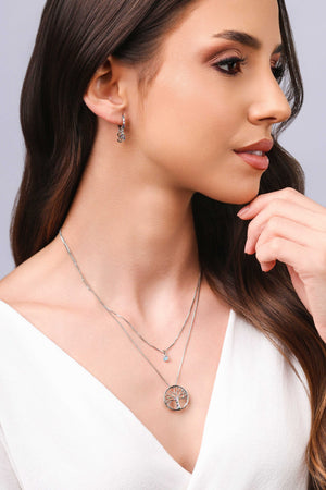 Brinco Argola Click Infinito Cravejado Colorido Ródio Branco