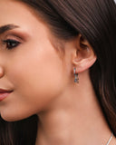 Brinco Argola Click Infinito Cravejado Colorido Ródio Branco