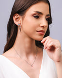 Brinco Argola Oval Fio 3.3 cm Ródio Branco