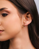 Brinco Argola Cravação Inglesa Colorida 1.3 cm Banhado a Ouro 18K