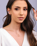 Brinco Argola Frontal Pontos de Luz Coloridos 1.5 cm Banhado a Ouro 18K