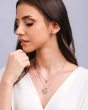 Brinco Argola Frontal Pontos de Luz Coloridos 1.5 cm Ródio Branco