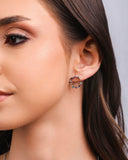 Brinco Argola Frontal Pontos de Luz Coloridos 1.5 cm Ródio Branco