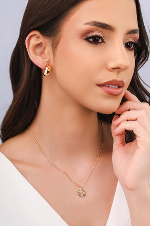 Brinco Argola Abaulada Lisa 1.7 cm Banhado a Ouro 18K