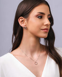 Trio de Argolas Pontos de Luz Quadrados Esmeralda Ródio Branco