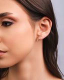 Trio Cerejas Ponto de Luz Cristal Banhado a Ouro 18K