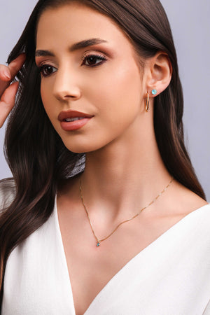 Gargantilha Ponto de Luz Topázio 4 mm Banhado a Ouro 18K - 40 cm