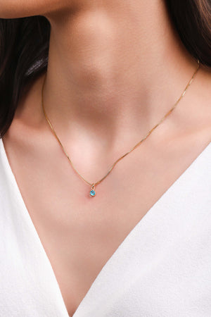 Gargantilha Ponto de Luz Topázio 4 mm Banhado a Ouro 18K - 40 cm