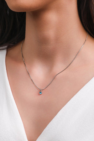 Gargantilha Ponto de Luz Topázio 4 mm Ródio Branco - 40 cm