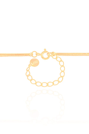 Gargantilha Dupla Árvore da Vida e Ponto de Luz Topázio Banhado a Ouro 18K