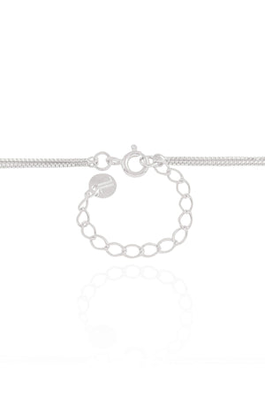 Gargantilha Dupla Árvore da Vida e Ponto de Luz Topázio Ródio Branco