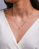 Gargantilha Ponto de Luz Rubi 4 mm Banhado a Ouro 18K - 40 cm