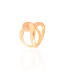 Anel Entrelaçado Cravejado Cristal Tamanho 24 Banhado a Ouro 18K