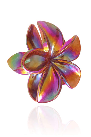 Presilha Flor Marrom Perolado