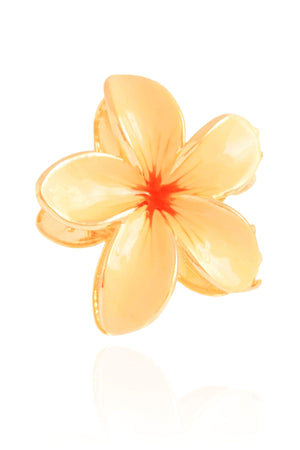 Presilha Flor Bege Com Laranja Branho Dourado