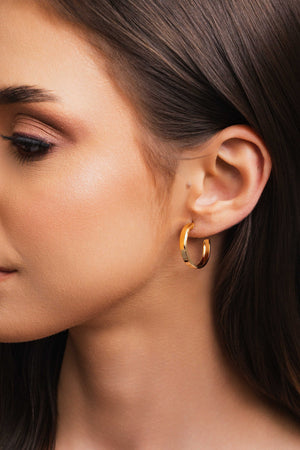 Brinco Argola Reta Lisa 2.2 cm Banhado a Ouro 18K