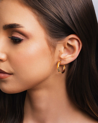 Brinco Argola Reta Lisa 2,2 cm Banhado a Ouro 18K