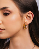 Brinco Entrelaçados Liso 2.6 cm Banhado a Ouro 18K