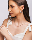 Brinco Argola Tubo Lisa ABS 2.9 cm Ródio Branco