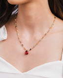 Gargantilha Gotas Coloridas Banhado a Ouro 18K - 45 cm