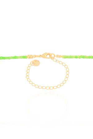 Choker Miçanga Verde Baleia Banhado a Ouro 18K - 32 + 8 cm