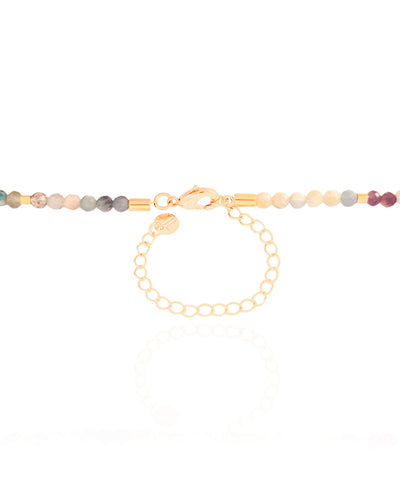 Choker Cristais Coloridos 4 mm Banhado a Ouro 18K - 33 cm