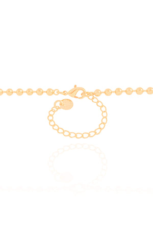 Gargantilha Bolinhas Lisas 3 mm Banhado a Ouro 18K - 40+5 cm