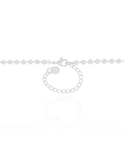 Colar Bolinhas Lisas 3 mm Ródio Branco - 40 cm