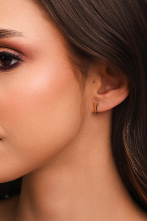 Brinco Triangulo Liso Banhado a Ouro 18k