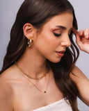 Brinco Argola Abaulada Banhado a Ouro 18k