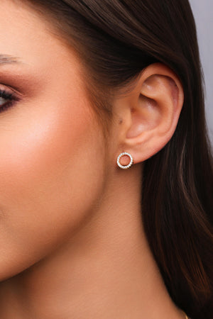 Brinco Circulo Cravejado Banhado a Ouro 18k