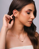 Brinco Ear Hook em X Banhado a Ouro 18k