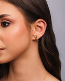 Brinco Ear Hook em X Banhado a Ouro 18k
