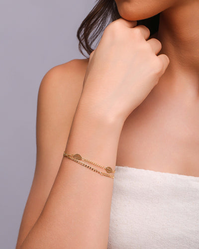 Pulseira Grumet com Folhas Banhado a Ouro 18K