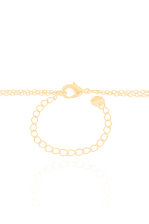 Gargantilha Dois Palitos V Ponto de Luz Banhado a Ouro 18K - 40 cm